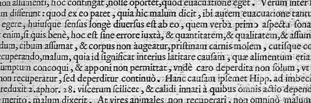An illustration from Magnus Hippocrates cous Prosperi Martiani medici romani Notationibus explicatus., 1626, leaf 448