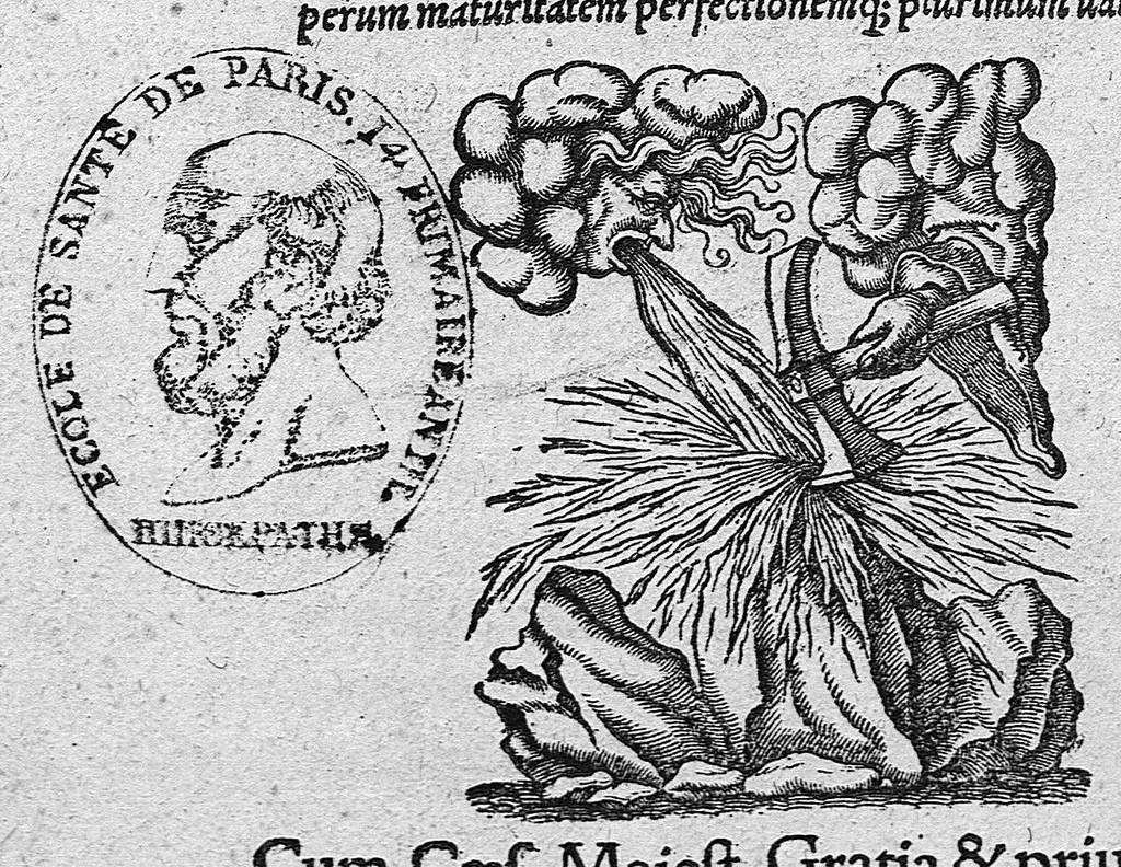 An illustration from Hieronymi Cardani in Hippocratis Coi, prognostica... atque etiam in Galeni prognosticorum expositionem commentarii absolutissimi. Item in libros Hippocratis de septimestri et octomestri partu et simul in eorum Galeni commentaria Cardani commentarii. Item pro gravissime diversis morbis laborantibus consilia septem Hieronymi Cardani,... nunc primum edita..., 1568, leaf 0