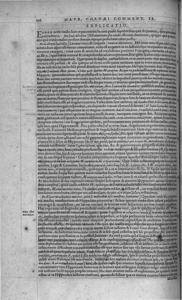 An illustration from Hippocratis coi, medicorum principis Liber prior de morbis mulierum ... Mauricio Cordaeo Rhemo interprete & explicatore, 1585, leaf 135
