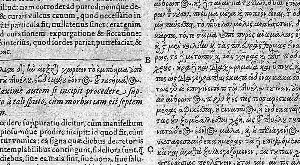 An illustration from Francisci Vallesii... in Aphorismos Hippocratis Commentarii VII... nunc iterum Ioan. Petri Ayroldi Marcelliani opera & industria fidelius elegantiusque editi..., 1589, leaf 191