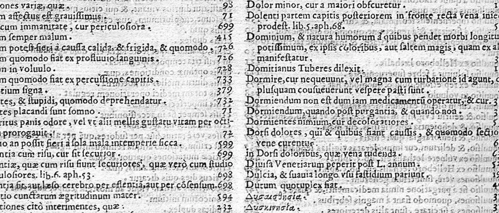 An illustration from Hieronymi Mercurialis,... In omnes Hippocratis Aphorismorum libros praelectiones patavinae... in quibus innumeri pene ipsius Hippocr. obscuriores loci, ac sententiae elucidantur, problemataq permulta obstrusiora facili methodo enodantur : opvs varia doctrina refertum, philosophis, medicis, ac studiosis omnibus vsui, ac iucundum futurum ..., 1619, leaf 848
