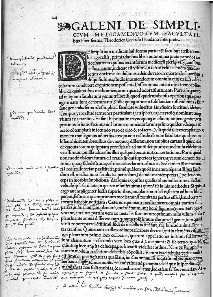 An illustration from Claudio Galeni Pergameni de simplicium medicamentorum facultatibus libri undecim, Theodorico Gerardo Gaudano interprete, 1530, leaf 135