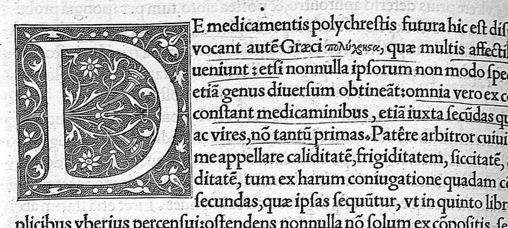 An illustration from C. Galeni De compositione medicamentorum kata gene, libri septem, Ioanne Guinterio interprete, 1530, leaf 145