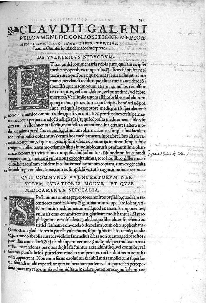 An illustration from C. Galeni De compositione medicamentorum kata gene, libri septem, Ioanne Guinterio interprete, 1530, leaf 88