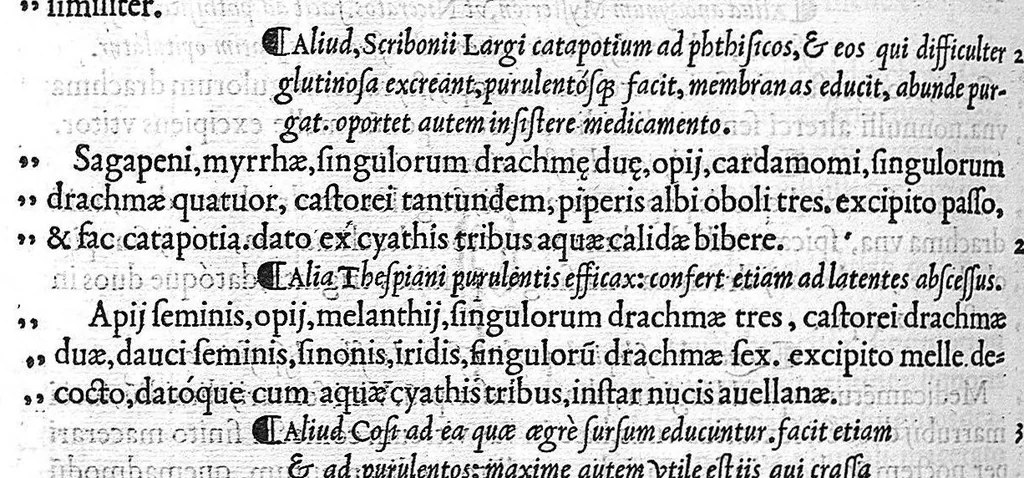 An illustration from Claudii Galeni Pergameni De compositione medicamentorum secundum locos, : seu quae unicuique corporis parti conueniunt, libri decem, 1535, leaf 243