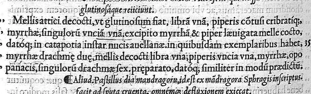 An illustration from Claudii Galeni Pergameni De compositione medicamentorum secundum locos, : seu quae unicuique corporis parti conueniunt, libri decem, 1535, leaf 243