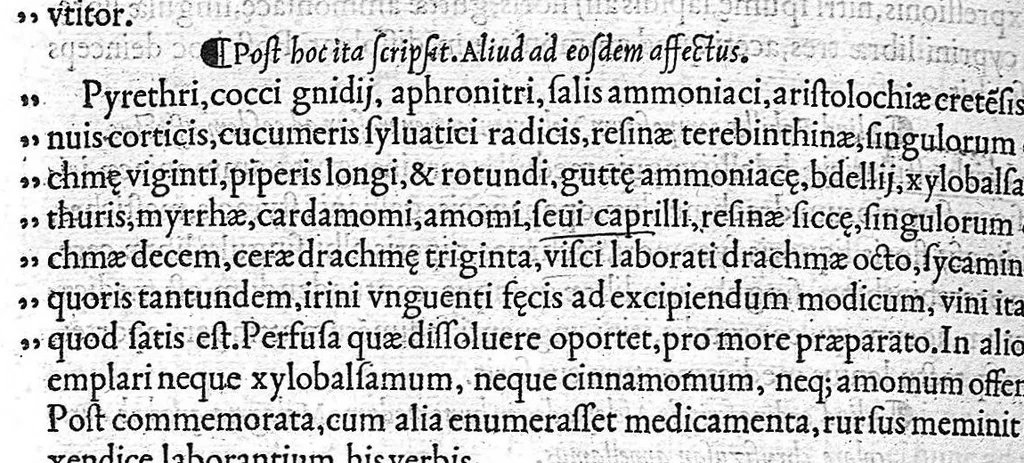 An illustration from Claudii Galeni Pergameni De compositione medicamentorum secundum locos, : seu quae unicuique corporis parti conueniunt, libri decem, 1535, leaf 321