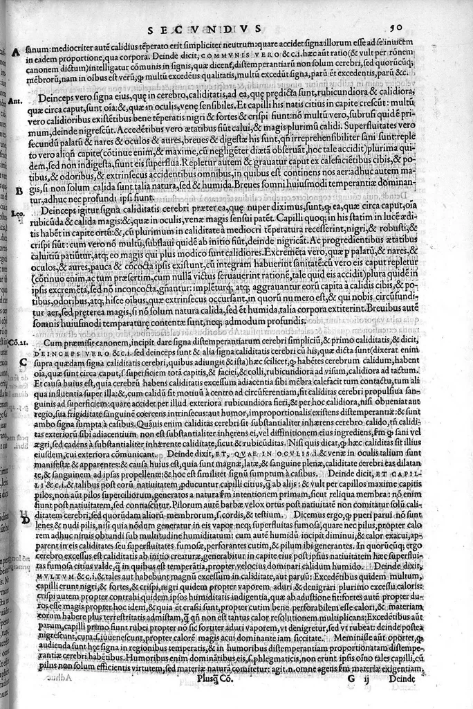 An illustration from Plus quam commentum in Parvam Galeni artem Turisani Florentini medici praestantissimi, cum duplici textus interpretatione, antiqua scilicet et Leoniceni, et ejusdem [Turisani] libello de Hypostasi, opus... quod olim quidem Jul. Martianus Rota,... pluribus auxit et emendavit ; nunc vero... recognitum... additis quibusdam ad eandem rem pertinentibus, denuo imprimendum curavimus. Ea autem sunt : Hali qui eandem Galeni Artem primus exposuit ; Joannitii ad eandem introductio ; Gentilis qui primum ejusdem Artis librum... declaravit ; Nicolai Leoniceni Quaestio de tribus doctrinis..., 1557, leaf 114