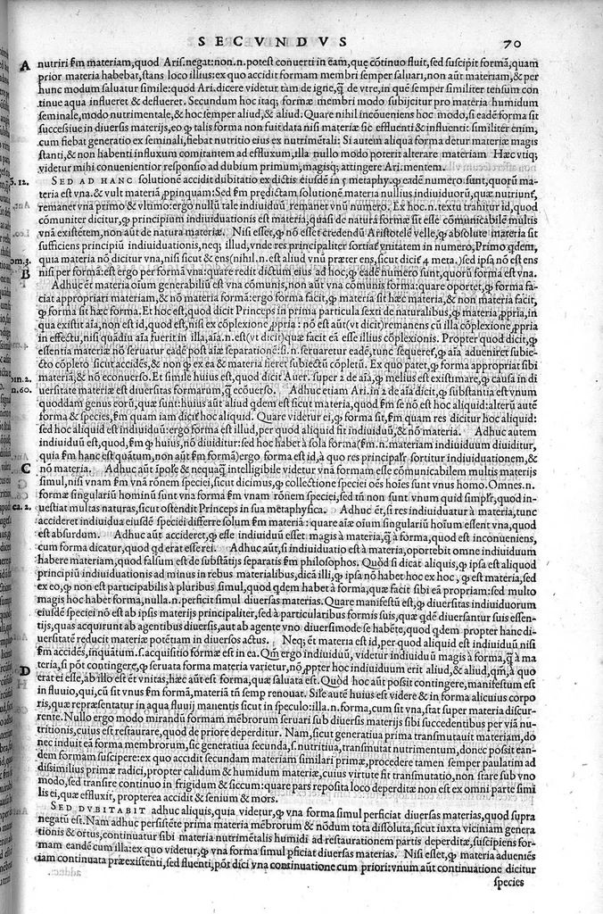 An illustration from Plus quam commentum in Parvam Galeni artem Turisani Florentini medici praestantissimi, cum duplici textus interpretatione, antiqua scilicet et Leoniceni, et ejusdem [Turisani] libello de Hypostasi, opus... quod olim quidem Jul. Martianus Rota,... pluribus auxit et emendavit ; nunc vero... recognitum... additis quibusdam ad eandem rem pertinentibus, denuo imprimendum curavimus. Ea autem sunt : Hali qui eandem Galeni Artem primus exposuit ; Joannitii ad eandem introductio ; Gentilis qui primum ejusdem Artis librum... declaravit ; Nicolai Leoniceni Quaestio de tribus doctrinis..., 1557, leaf 154