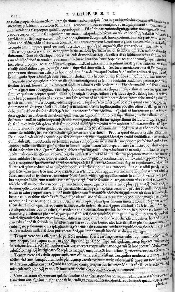 An illustration from Plus quam commentum in Parvam Galeni artem Turisani Florentini medici praestantissimi, cum duplici textus interpretatione, antiqua scilicet et Leoniceni, et ejusdem [Turisani] libello de Hypostasi, opus... quod olim quidem Jul. Martianus Rota,... pluribus auxit et emendavit ; nunc vero... recognitum... additis quibusdam ad eandem rem pertinentibus, denuo imprimendum curavimus. Ea autem sunt : Hali qui eandem Galeni Artem primus exposuit ; Joannitii ad eandem introductio ; Gentilis qui primum ejusdem Artis librum... declaravit ; Nicolai Leoniceni Quaestio de tribus doctrinis..., 1557, leaf 235