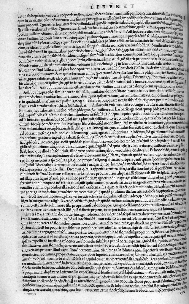 An illustration from Plus quam commentum in Parvam Galeni artem Turisani Florentini medici praestantissimi, cum duplici textus interpretatione, antiqua scilicet et Leoniceni, et ejusdem [Turisani] libello de Hypostasi, opus... quod olim quidem Jul. Martianus Rota,... pluribus auxit et emendavit ; nunc vero... recognitum... additis quibusdam ad eandem rem pertinentibus, denuo imprimendum curavimus. Ea autem sunt : Hali qui eandem Galeni Artem primus exposuit ; Joannitii ad eandem introductio ; Gentilis qui primum ejusdem Artis librum... declaravit ; Nicolai Leoniceni Quaestio de tribus doctrinis..., 1557, leaf 319