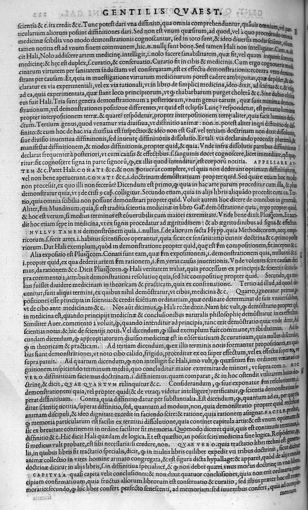 An illustration from Plus quam commentum in Parvam Galeni artem Turisani Florentini medici praestantissimi, cum duplici textus interpretatione, antiqua scilicet et Leoniceni, et ejusdem [Turisani] libello de Hypostasi, opus... quod olim quidem Jul. Martianus Rota,... pluribus auxit et emendavit ; nunc vero... recognitum... additis quibusdam ad eandem rem pertinentibus, denuo imprimendum curavimus. Ea autem sunt : Hali qui eandem Galeni Artem primus exposuit ; Joannitii ad eandem introductio ; Gentilis qui primum ejusdem Artis librum... declaravit ; Nicolai Leoniceni Quaestio de tribus doctrinis..., 1557, leaf 459