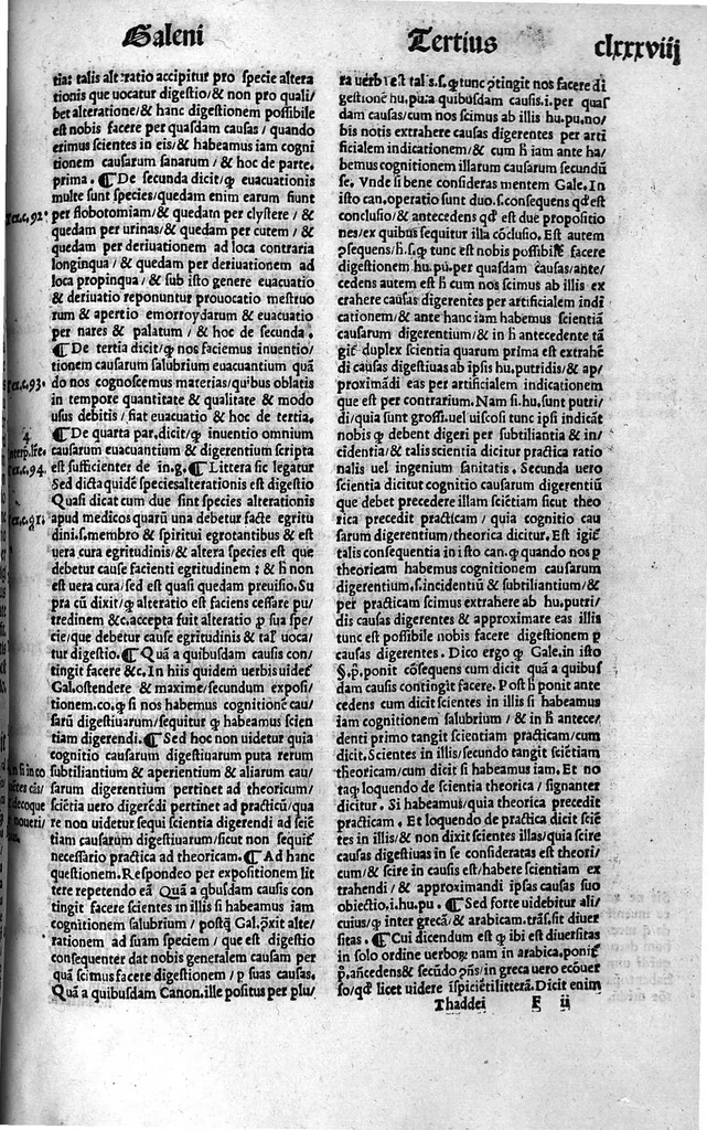 An illustration from Thaddei Florentini,... In C. Gal. Micratechnen commentarii secunde editionis emaculati et ab oblivionis injuria nuperrime vindicati, studio Thome Dionysii Polii,... quin etiam Gal. textus suo loco adjecti..., 1522, leaf 382