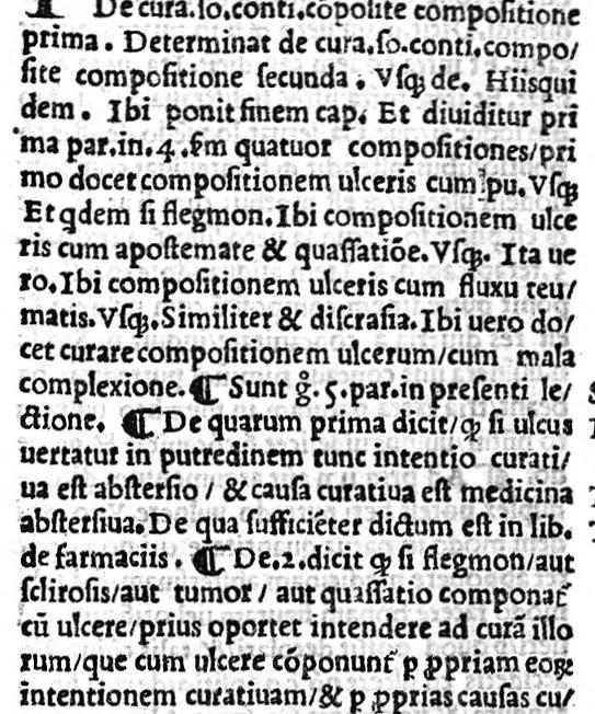 An illustration from Thaddei Florentini,... In C. Gal. Micratechnen commentarii secunde editionis emaculati et ab oblivionis injuria nuperrime vindicati, studio Thome Dionysii Polii,... quin etiam Gal. textus suo loco adjecti..., 1522, leaf 442