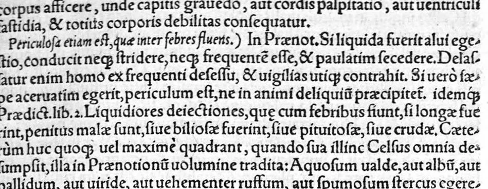 An illustration from Aurelii Cornelii Celsi, De arte medica libri octo, multis in locis iam emendatiores longe, quam unquam antea, editi. Gulielmi Pantini Tiletani... amplissimi atque eruditissimi in duos quidem priores libros commentarii, & in reliquos annotationes breviores, 1552, leaf 192