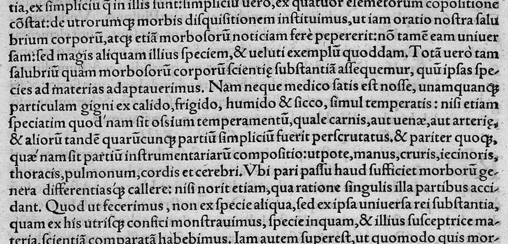 An illustration from In Galeni librum "de Constitutione artis medicae", tabulae et commentarii: per Theodorum Zvinggerum,... Ex quibus rationem inveniendi & constituendi artem quamlibet, juxta resolutivi ordinis leges, (cujus natura, ars & usus multis jam seculis latuit) studiosus Lector facili negotio depromet. Accessit rerum et verborum... memorabilium index, 1561, leaf 17