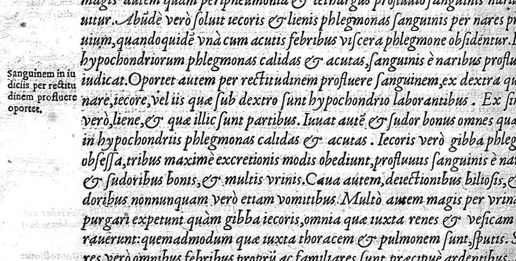 An illustration from Claudii Galeni Pergameni, medicorum facile principis : aliquot opera, 1549, leaf 517
