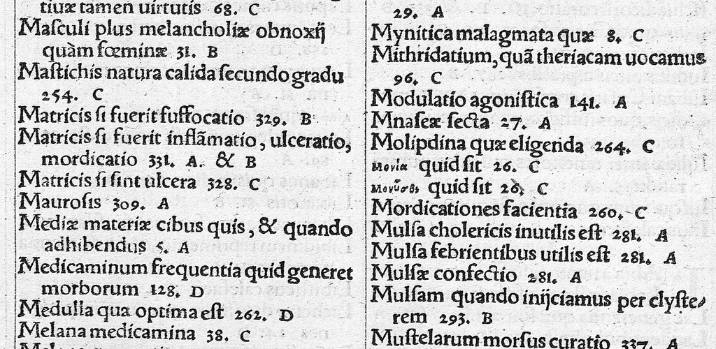 An illustration from Caelii Aureliani siccensis tardarum passionum libri V / Oribasii euporiston libri III, medicinae compendium liber I, curationum liber I, trochiscorum confect liber I, 1529, leaf 13