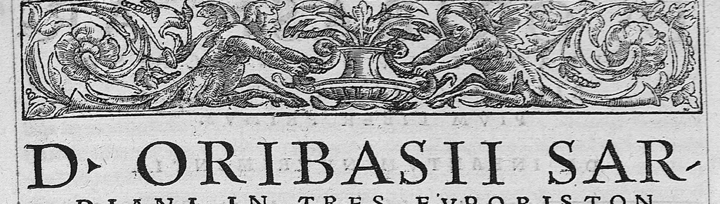 An illustration from Caelii Aureliani siccensis tardarum passionum libri V / Oribasii euporiston libri III, medicinae compendium liber I, curationum liber I, trochiscorum confect liber I, 1529, leaf 164