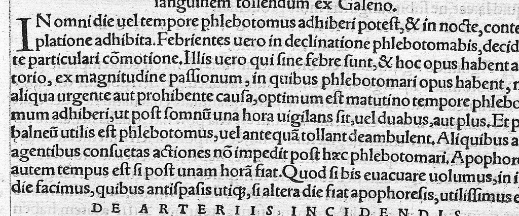 An illustration from Caelii Aureliani siccensis tardarum passionum libri V / Oribasii euporiston libri III, medicinae compendium liber I, curationum liber I, trochiscorum confect liber I, 1529, leaf 209