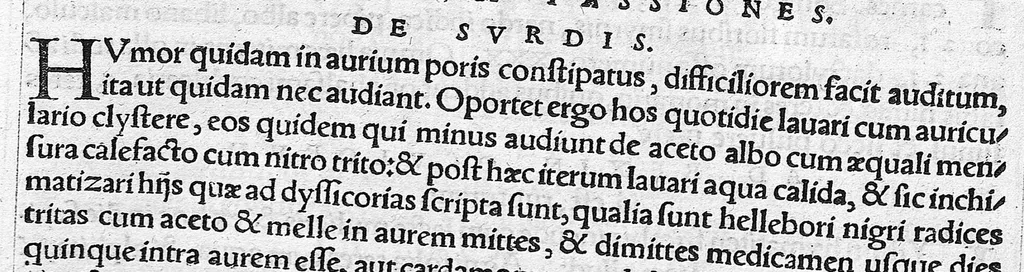 An illustration from Caelii Aureliani siccensis tardarum passionum libri V / Oribasii euporiston libri III, medicinae compendium liber I, curationum liber I, trochiscorum confect liber I, 1529, leaf 231