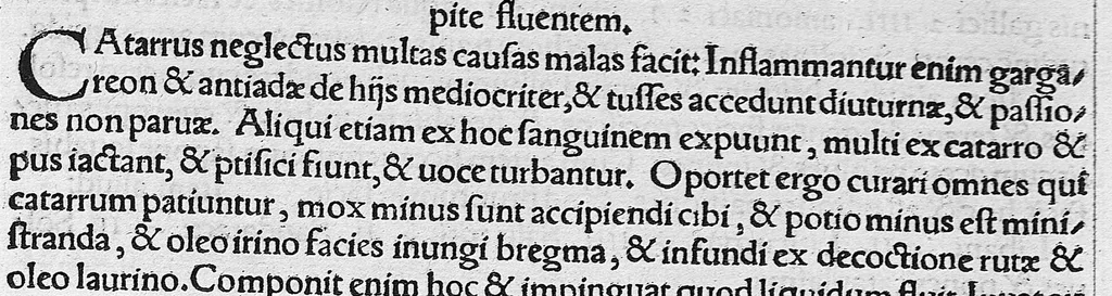 An illustration from Caelii Aureliani siccensis tardarum passionum libri V / Oribasii euporiston libri III, medicinae compendium liber I, curationum liber I, trochiscorum confect liber I, 1529, leaf 236
