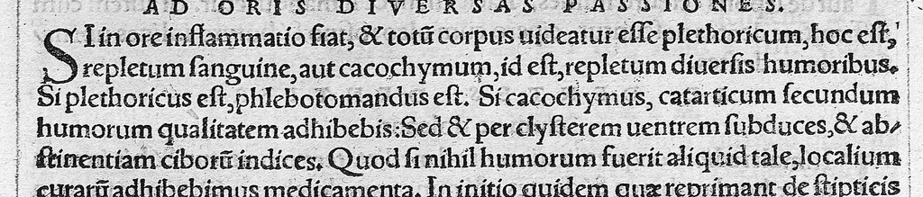 An illustration from Caelii Aureliani siccensis tardarum passionum libri V / Oribasii euporiston libri III, medicinae compendium liber I, curationum liber I, trochiscorum confect liber I, 1529, leaf 241