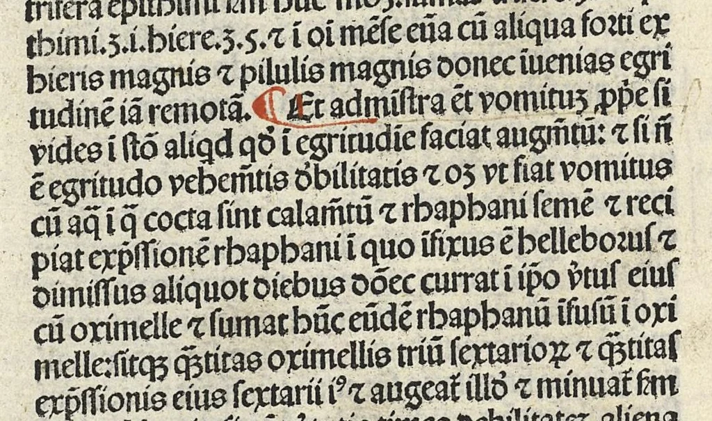 An illustration from Liber canonis primus [-quintus] quem princeps aboali abincenni de medicine edidit : translatum a magistro Gerardo cremonensi in Toledo ab arabico in latinum, leaf 305