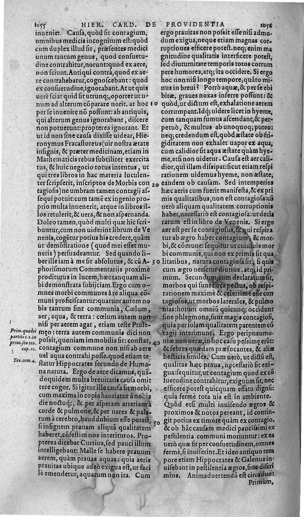 An illustration from Hieronymi Cardani ... in Septem Aphorismorum Hippocratis particulas Commentaria...eiusdem, De Venenorum differentiis, viribus, et adversus ea remediorum praesidiis : ac praesertim de Pestis generibus omnibus, praeservatione et cura, Libri III. Item, de Providentia temporum liber, 1564, leaf 535