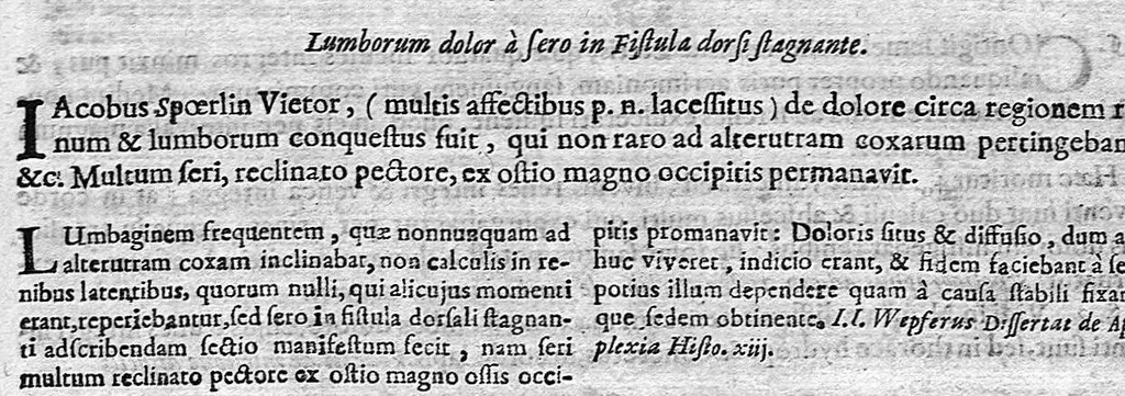 An illustration from Theophili Boneti ... Sepulchretum sive anatomia practica : ex cadaveribus morbo denatis, proponens historias et observationes omnium humani corporis affectuum, ipsorumq; causas reconditas revelans. Quo nomine, tam pathologiae genuinae, quàm nosocomiae orthodoxae fundatrix, imo medicinae veteris ac novae promptuarium, dici meretur. Cum indicibus necessariis / Théophile Bonet. - Editio altera, quam novis commentariis et observationibus innumeris illustravit, ac tertia ad minimum parte auctiorem fecit Johannes Jacobus Mangetus ... Tomus secundus, 1700, leaf 575