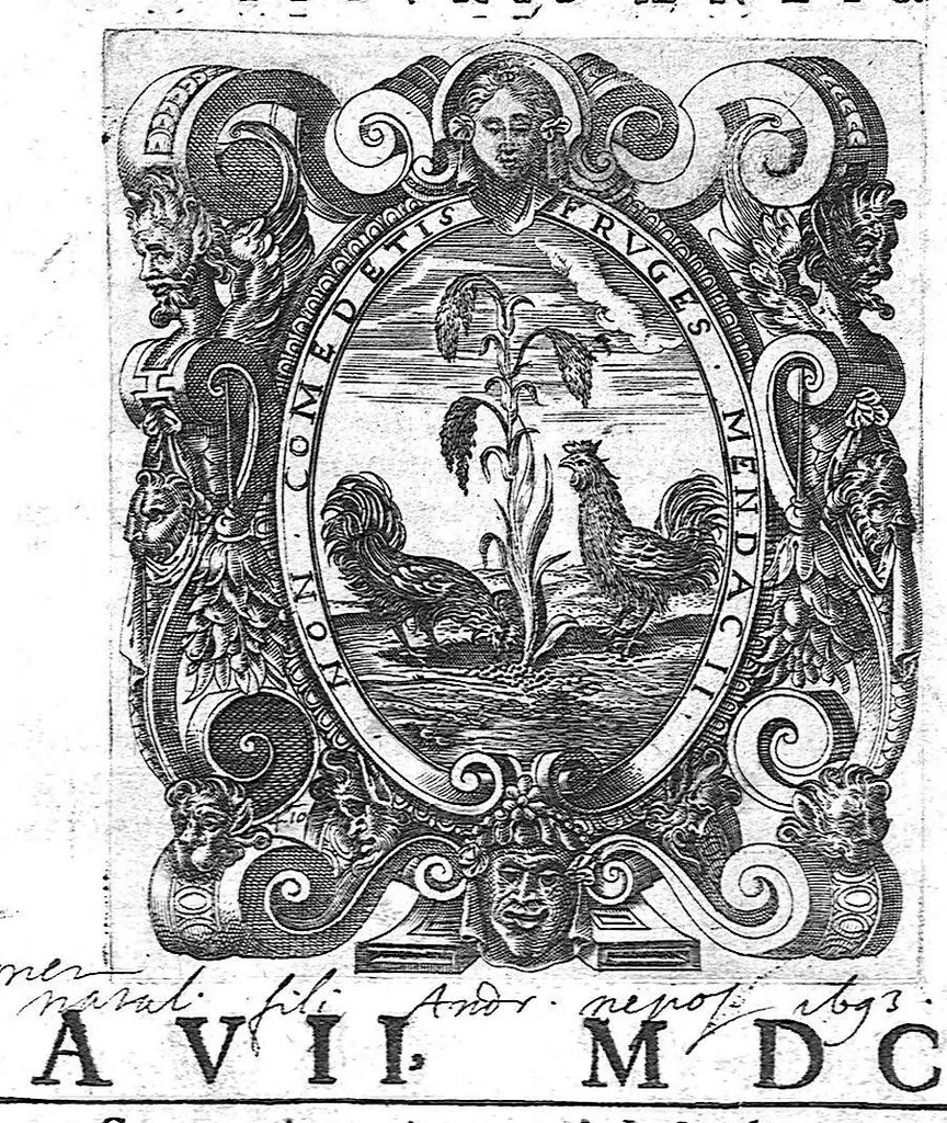 An illustration from Hieronymi Fabricii ab aquapendente, Equite Sancti Marci, et anatomico supraordinario In Florentissimo Gimnasio Patavino. Opera anatomica. De formato foetu, formatione ovi et pulli, locutione et eius instrumentis, brutorum loquela, 1625, leaf 0