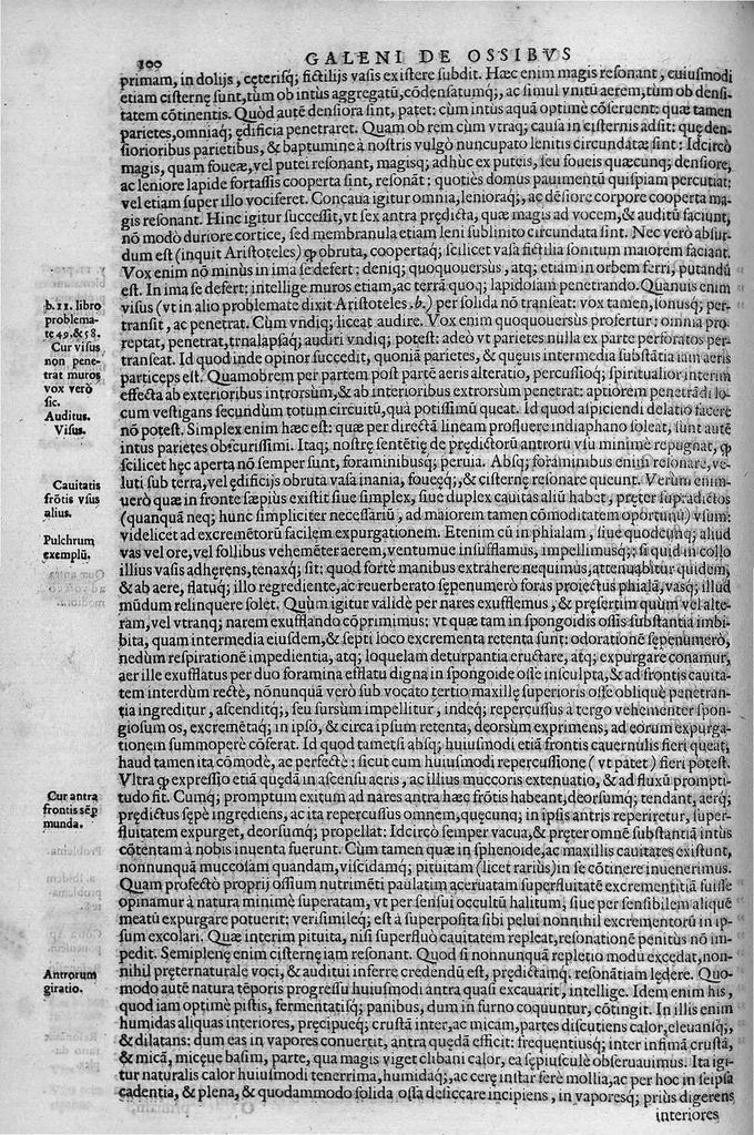 An illustration from Joan. Philippi Ingrassiae,... In Galeni librum de Ossibus... commentaria, nunc primum sedulo in lucem edita... quibus appositus est graecus Galeni contextus, una cum nova et fideli ejusdem Ingrassiae in latinum versione, 1603, leaf 105