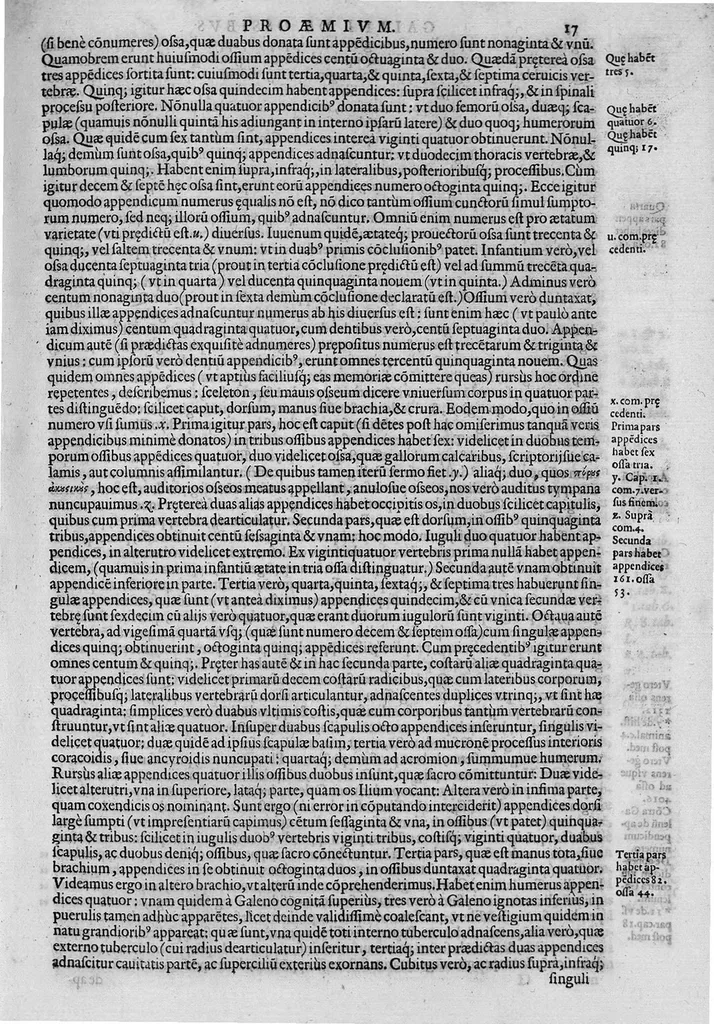 An illustration from Joan. Philippi Ingrassiae,... In Galeni librum de Ossibus... commentaria, nunc primum sedulo in lucem edita... quibus appositus est graecus Galeni contextus, una cum nova et fideli ejusdem Ingrassiae in latinum versione, 1603, leaf 22