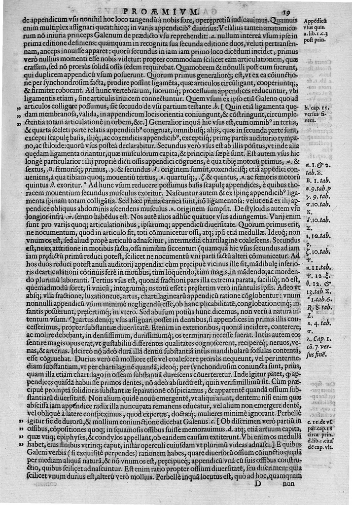 An illustration from Joan. Philippi Ingrassiae,... In Galeni librum de Ossibus... commentaria, nunc primum sedulo in lucem edita... quibus appositus est graecus Galeni contextus, una cum nova et fideli ejusdem Ingrassiae in latinum versione, 1603, leaf 24