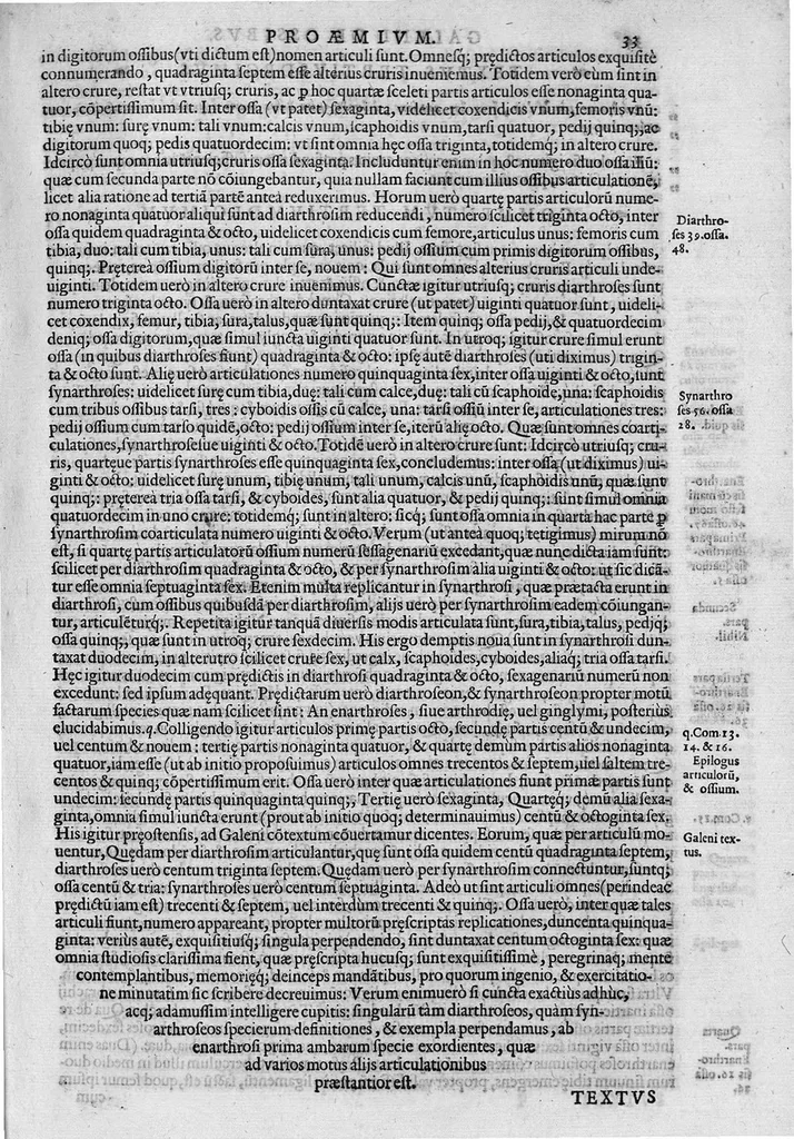 An illustration from Joan. Philippi Ingrassiae,... In Galeni librum de Ossibus... commentaria, nunc primum sedulo in lucem edita... quibus appositus est graecus Galeni contextus, una cum nova et fideli ejusdem Ingrassiae in latinum versione, 1603, leaf 38
