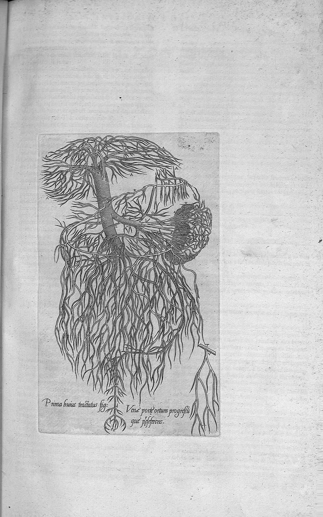 An illustration from Les portraits anatomiques de toutes les parties du corps humain, gravez en taille douce, par le commandement de feu Henry huictiesme, Roy d’Angleterre. Ensemble l’Abbregé d’André Vesal, et l’explication d’iceux, accompagnee d’une declaration Anatomique. Par Jaques Grevin, de Clermont en Beauvoisis, Medecin à Paris,, 1569, leaf 89