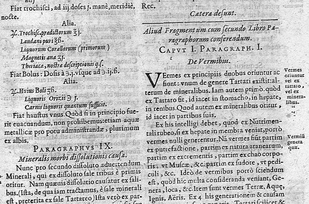 An illustration from Opera omnia medico-chemico-chirurgica... Editio novissima et emendatissima... Tomes I et II, 1658, leaf 584