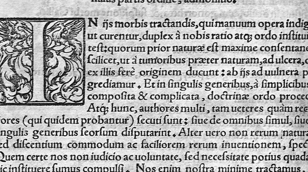An illustration from Ioannis Baptistae Montani Veronensis, Medici et publici in Academia patavina olim professoris. Chirurgica consilia, 1559, leaf 2