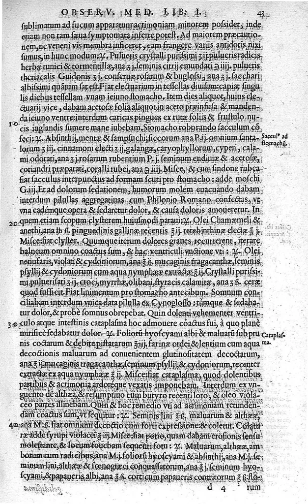 An illustration from Observationum medicinalium libri sex, 1573, leaf 64