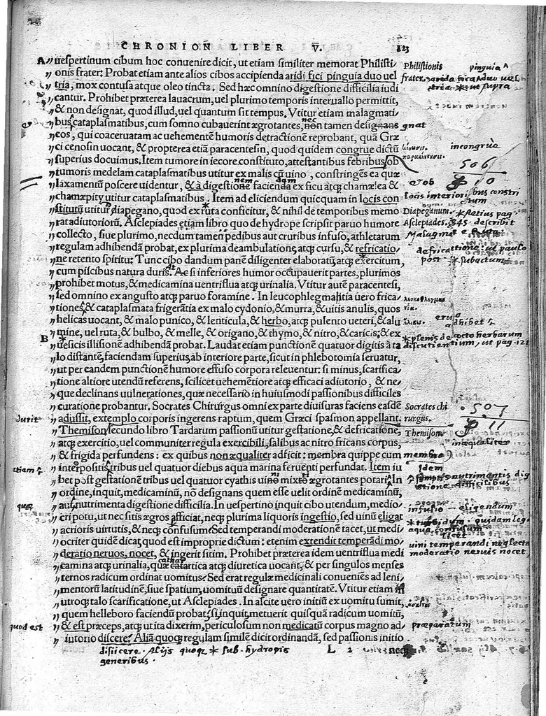 An illustration from Caelii Aureliani siccensis tardarum passionum libri V / Oribasii euporiston libri III, medicinae compendium liber I, curationum liber I, trochiscorum confect liber I, 1529, leaf 396