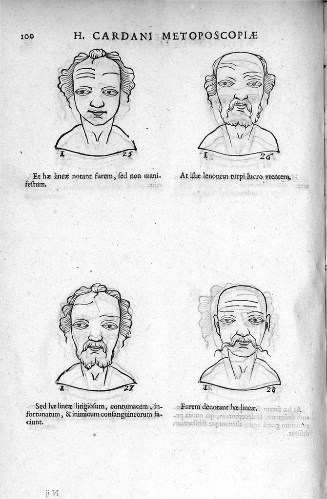 An illustration from Metoposcopia liber tredecim, et octingentis faciei humanae eiconibus complexa : cui accessit melampodis de naevis corporis tractatus, graece et latine nunc primum editus, 1658, leaf 115