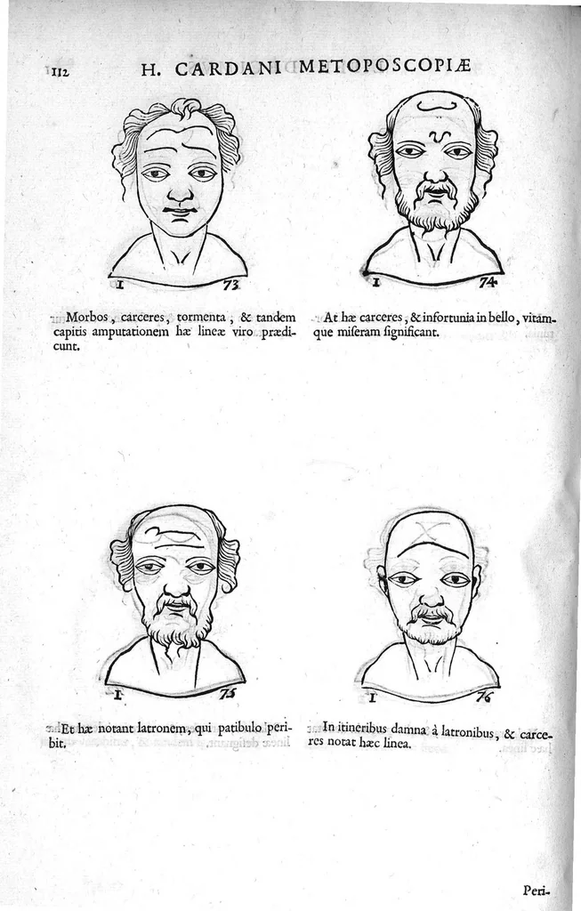 An illustration from Metoposcopia liber tredecim, et octingentis faciei humanae eiconibus complexa : cui accessit melampodis de naevis corporis tractatus, graece et latine nunc primum editus, 1658, leaf 127