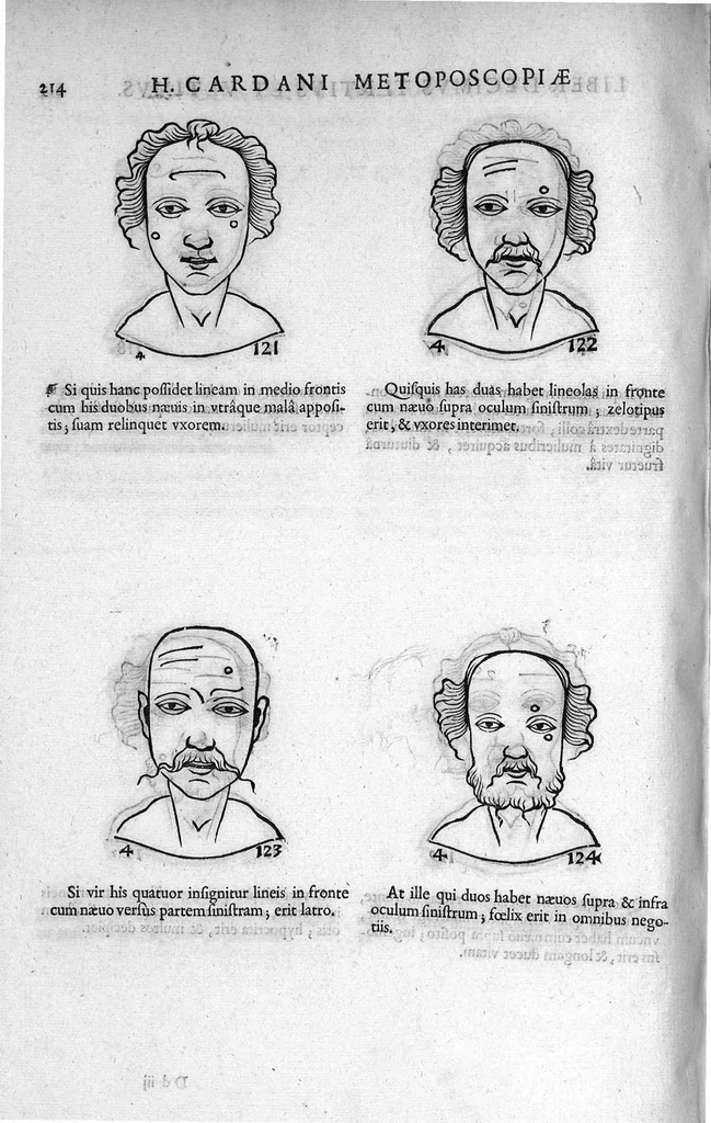 An illustration from Metoposcopia liber tredecim, et octingentis faciei humanae eiconibus complexa : cui accessit melampodis de naevis corporis tractatus, graece et latine nunc primum editus, 1658, leaf 229