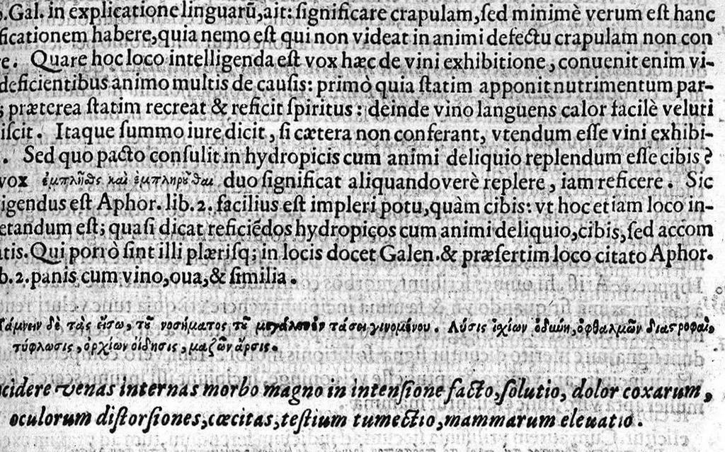 An illustration from Hieronymi Mercurali ... In secundum lib[rum] Epid[emiorum] Hipp[ocratis] praelectiones Bononienses, 1626, leaf 256