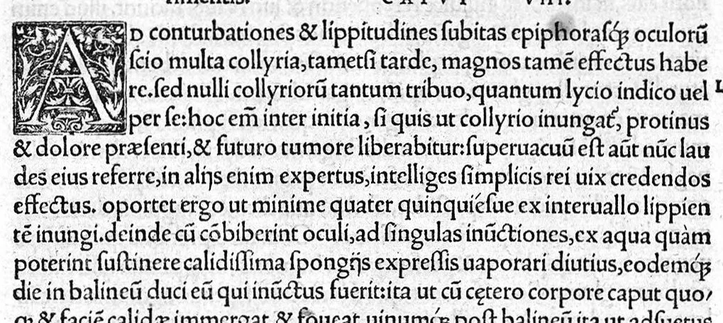 An illustration from Marcelli viri illustris de Medicamentis empiricis, physicis, ac rationabilibus Liber, ante mille ac ducentos plus minus annos scriptus, jam primum in lucem emergens, et suae integritati plersique locis restitutus, Per Janum Cornarium Medicum, Physicum Northusenem, 1536, leaf 50