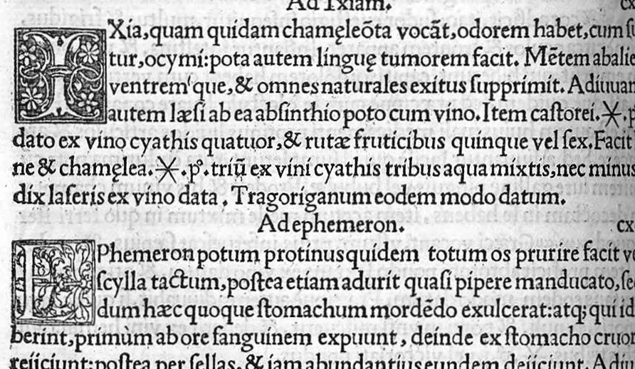 An illustration from Scribonii Largi de Compositionibus medicamentorum Liber unus, antehac nusquam excusus : Joanne Ruellio, doctore medico castigatore., 1528, leaf 63