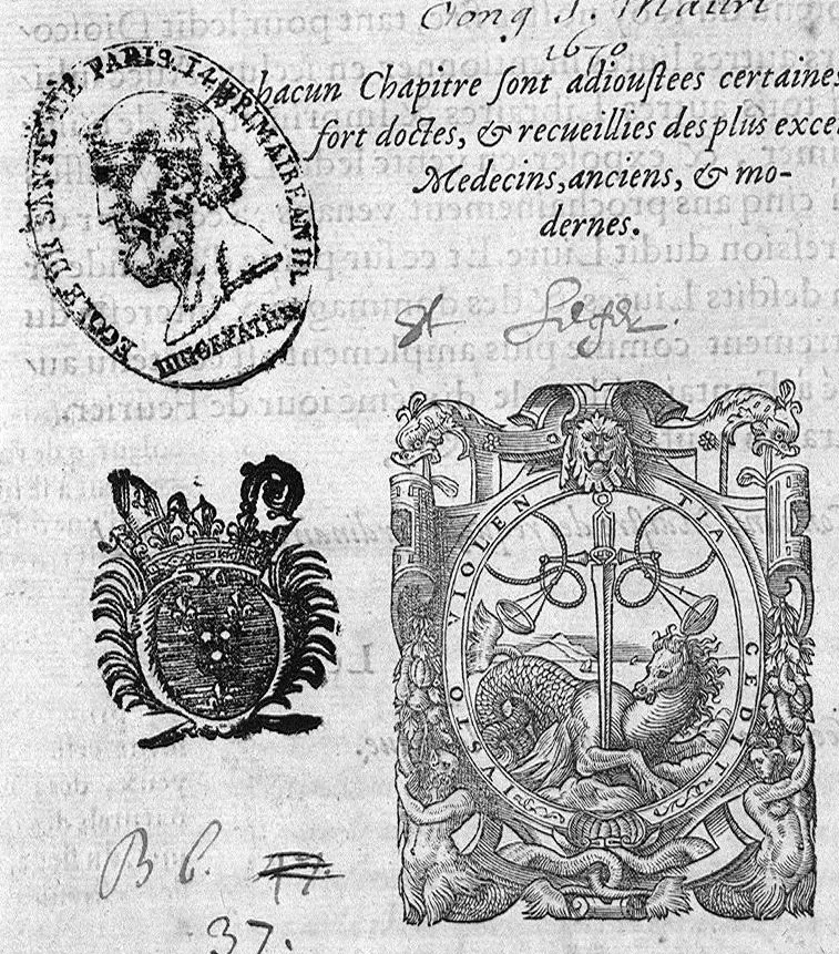 An illustration from Les six livres de Pedarion Dioscoride d’Anazarbe de la matiere medicale, translatez de Latin en François. A chacun Chapitre sont adjoustees certaines annotations fort doctes, et recueillies des plus excellens Medecins, anciens et modernes, 1553, leaf 0