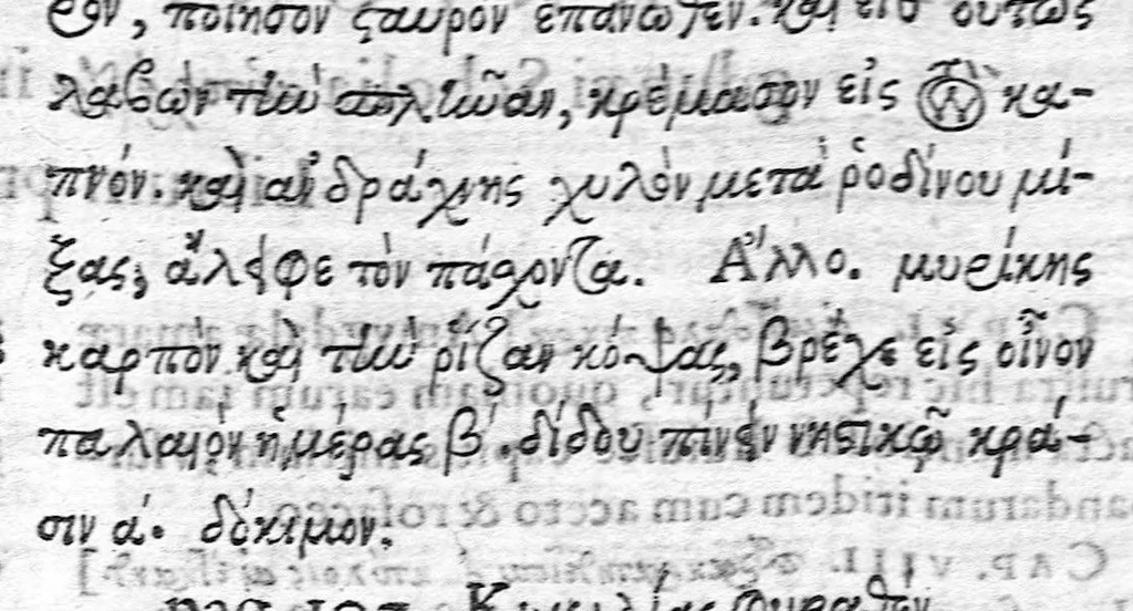 An illustration from Iani Antonii Saraceni lugdunaei scholia in Dioscoridis de materia medica libros V. et eiusdem de Venenis Lib. II. / Pedacii Dioscoridis Anazarbei de facile parabilibus tam simplicibus quam compositis medicamentis, ad Andromanchum libri duo, 1598, leaf 282