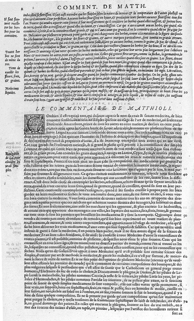 An illustration from Commentaires de M. Pierre Andre Matthiole medecin senois sur les six livres de Ped. Dioscoride Anazarbeen de la matiere medicale, Reveuz et augmentés en plus de mille lieux par l’autheur mesme, et enrichis pour la troisiéme fois, d’un grand nombre de pourtraits, de plantes et animaux tirés au vif, plus qu’aux precedentes editions. Avec certaines tables medecinales, tant des qualités et vertus des simples medicamens, que des remedes pour toutes maladies, qui peuvent avenir au corps humain, comme aussi les sentences, mots, et matieres traictees esdicts Commentaires : Davantage y a sur la fin, divers pourtraits de fourneaux et alembics, pour distiller et tirer les eaux de toutes plantes, avec le moyen de les conserver en leur naïves odeurs. Mis en François sur la derniere edition Latine de l’Autheur, par M. Jean des Moulins Docteur en Medecine, 1572, leaf 136