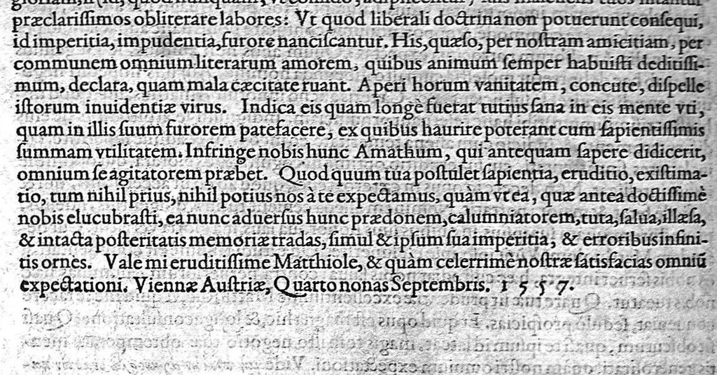 An illustration from Petri Andreae Matthioli,... Opera quae extant omnia, hoc est Commentarii in VI libros Pedacii Dioscoridis Anazarbei de medica materia, adjectis in margine variis graeci textus lectionibus... qui Dioscoridis depravatam lectionem restituunt, nunc a Casparo Bacchino,... post diversarum editionum collationem infinitis locis aucti, synonymiis quoque plantarum et notis illustrati ; adjectis plantarum iconibus... de ratione distillandi aquas ex omnibus plantis... Item, apologia in Amatum Lusitanum, cum censura in ejusdem enarrationes [necnon praefatione Francisci Parthini Roboretani]. Epistolarum medicinalium libri quinque ; Dialogus de morbo gallico..., 1598, leaf 1176